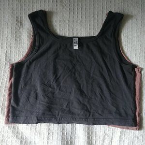 Los Angeles Apparel Dolphin Blue Crop Tank, M